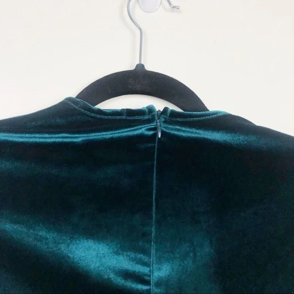 Ronny Kobo Yarden Velvet Mini Dress Green Bodycon Holiday Party Cocktail Medium - Picture 6 of 8
